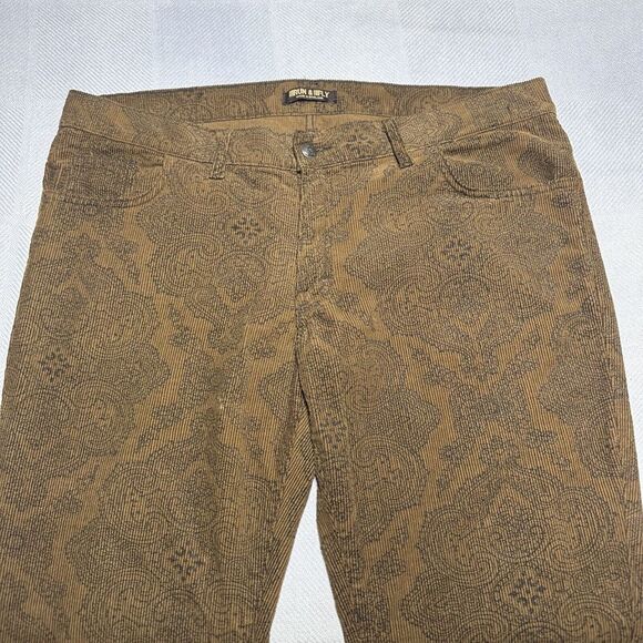 Run & Fly Brown Corduroy Paisley Flared Bell Bottom Pants Women's Sz 36R (38x32) - Picture 2 of 16